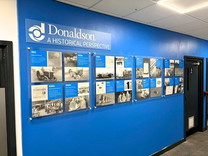Donaldson phase 2 of new acrylic signs and graphics timeline.